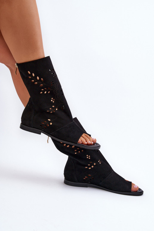 Zazoo 3437 Moteriškas Zomšinės basutės su auliuku Į Pilį juodos spalvos Zazoo 3437 Moteriškas Zomšinės basutės su auliuku Į Pilį juodos spalvos