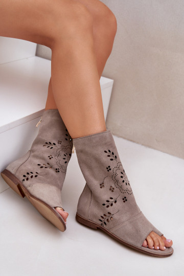 Zazoo 3437 Moteriškas Zomšinės basutės su auliuku Į Pilį smėlio spalvos