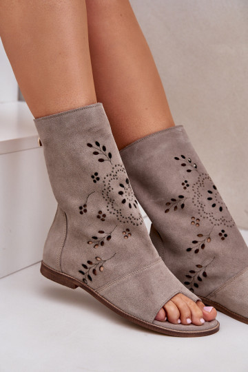 Zazoo 3437 Moteriškas Zomšinės basutės su auliuku Į Pilį smėlio spalvos 2