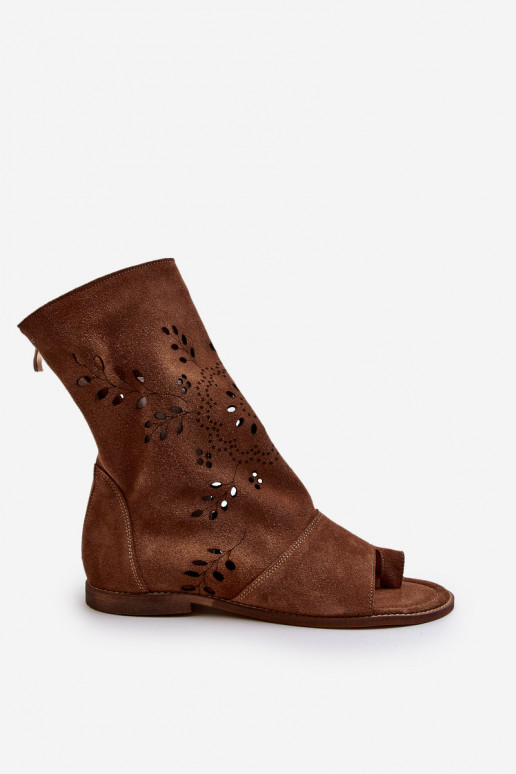 Zazoo 3437 Moteriškas Zomšinės basutės su auliuku Į Pilį rudos spalvos Zazoo 3437 Moteriškas Zomšinės basutės su auliuku Į Pilį rudos spalvos