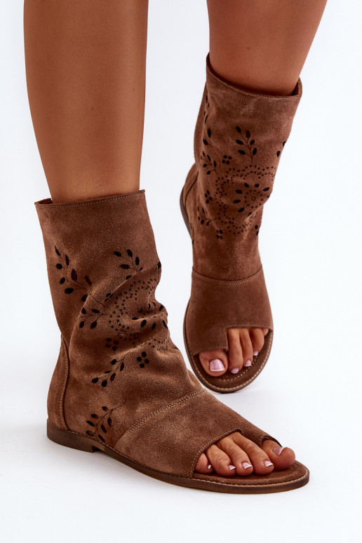 Zazoo 3437 Moteriškas Zomšinės basutės su auliuku Į Pilį rudos spalvos Zazoo 3437 Moteriškas Zomšinės basutės su auliuku Į Pilį rudos spalvos