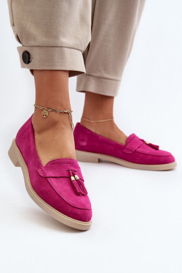 Zazoo 3420 Zomšiniai mokasinai Moteriškas su plačiais kulniukais Fuskja