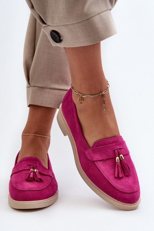 Zazoo 3420 Zomšiniai mokasinai Moteriškas su plačiais kulniukais Fuskja Zazoo 3420 Zomšiniai mokasinai Moteriškas su plačiais kulniukais Fuskja