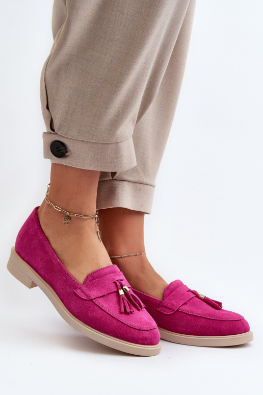 Zazoo 3420 Zomšiniai mokasinai Moteriškas su plačiais kulniukais Fuskja Zazoo 3420 Zomšiniai mokasinai Moteriškas su plačiais kulniukais Fuskja