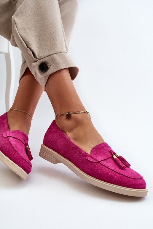 Zazoo 3420 Zomšiniai mokasinai Moteriškas su plačiais kulniukais Fuskja Zazoo 3420 Zomšiniai mokasinai Moteriškas su plačiais kulniukais Fuskja