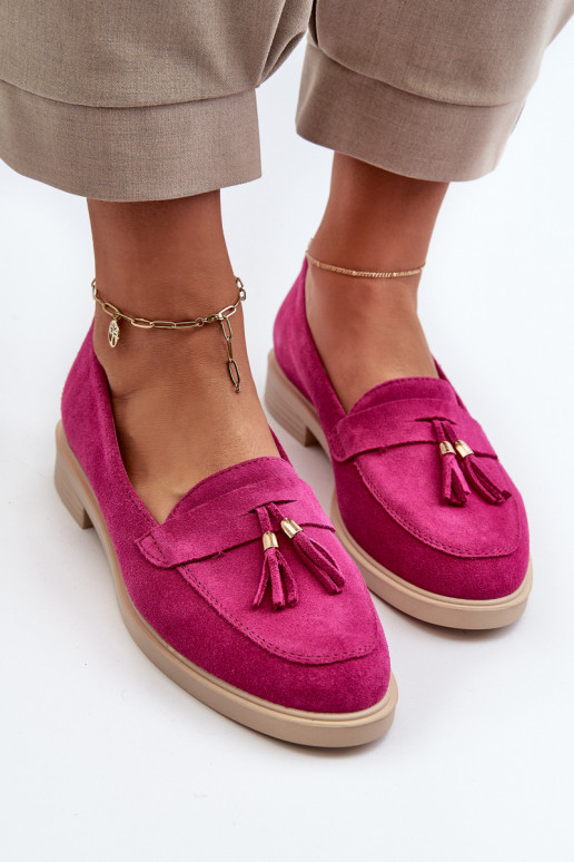 Zazoo 3420 Zomšiniai mokasinai Moteriškas su plačiais kulniukais Fuskja Zazoo 3420 Zomšiniai mokasinai Moteriškas su plačiais kulniukais Fuskja