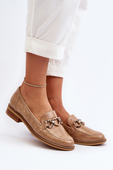 Oda Moteriškas Lakuoti mokasinai Laura Messi 2760 rudos spalvos