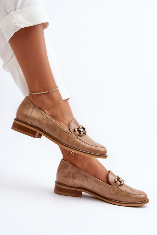 Oda Moteriškas Lakuoti mokasinai Laura Messi 2760 rudos spalvos