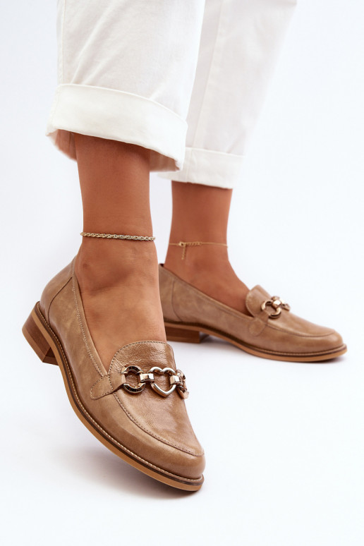 Oda Moteriškas Lakuoti mokasinai Laura Messi 2760 rudos spalvos