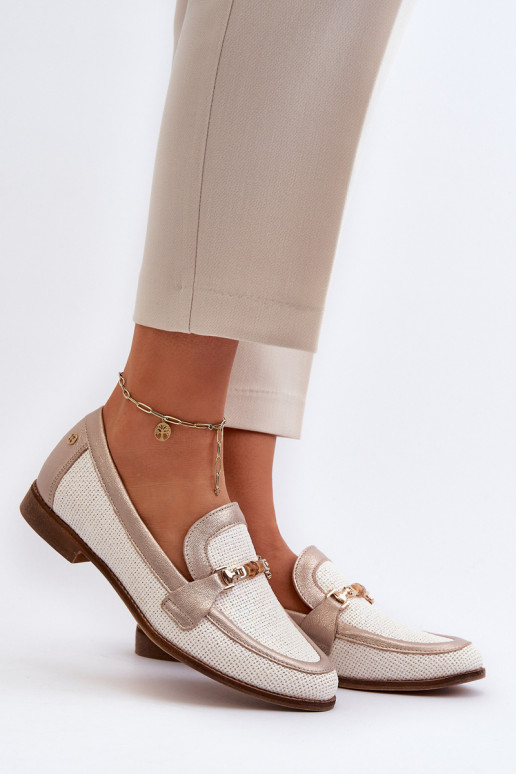 Oda Mokasinai su ornamentais aukso spalvos Tai turiciejka 06442-25 aukso spalvos Oda Mokasinai su ornamentais aukso spalvos Tai turiciejka 06442-25 aukso spalvos