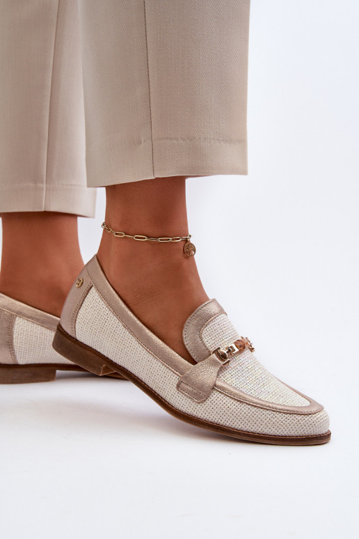 Oda Mokasinai su ornamentais aukso spalvos Tai turiciejka 06442-25 aukso spalvos Oda Mokasinai su ornamentais aukso spalvos Tai turiciejka 06442-25 aukso spalvos