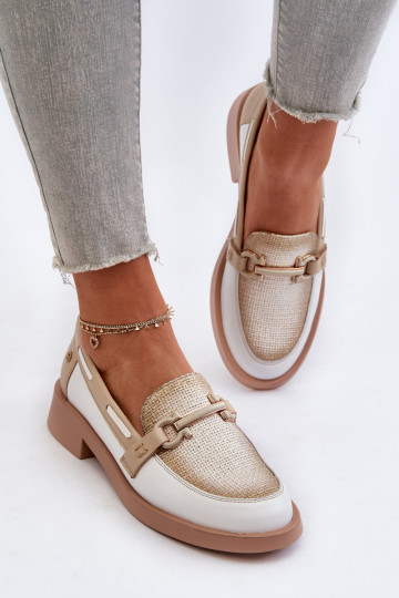 Oda Mokasinai batai Moteriškas Tai turiciejka 06493-11 Baltos-smėlio spalvos