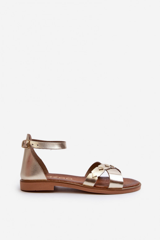 Zazoo 40378 lygiapadžiai Moteriškos basutės Moteriškas aukso spalvos