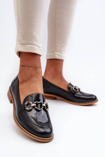 Oda Moteriškas Lakuoti mokasinai Laura Messi 2760 tamsiai mėlynos spalvos