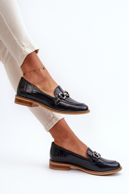 Oda Moteriškas Lakuoti mokasinai Laura Messi 2760 tamsiai mėlynos spalvos