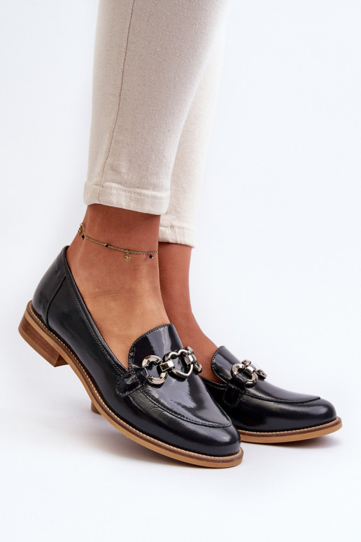 Oda Moteriškas Lakuoti mokasinai Laura Messi 2760 tamsiai mėlynos spalvos