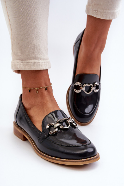 Oda Moteriškas Lakuoti mokasinai Laura Messi 2760 tamsiai mėlynos spalvos