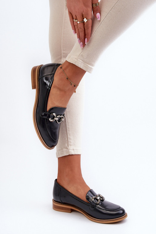 Oda Moteriškas Lakuoti mokasinai Laura Messi 2760 tamsiai mėlynos spalvos