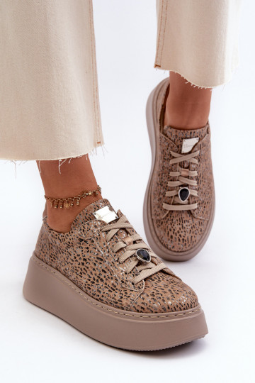 Oda sportiniai bateliai su platforma Tai turiciejka 06191-10 smėlio spalvos