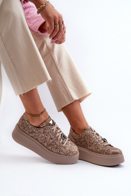 Oda sportiniai bateliai su platforma Tai turiciejka 06191-10 smėlio spalvos