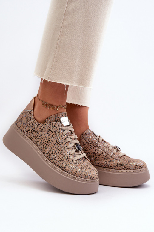 Oda sportiniai bateliai su platforma Tai turiciejka 06191-10 smėlio spalvos