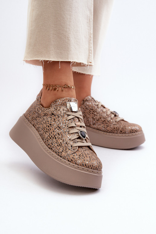 Oda sportiniai bateliai su platforma Tai turiciejka 06191-10 smėlio spalvos