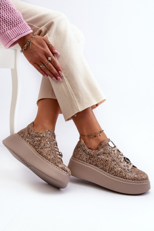 Oda sportiniai bateliai su platforma Tai turiciejka 06191-10 smėlio spalvos