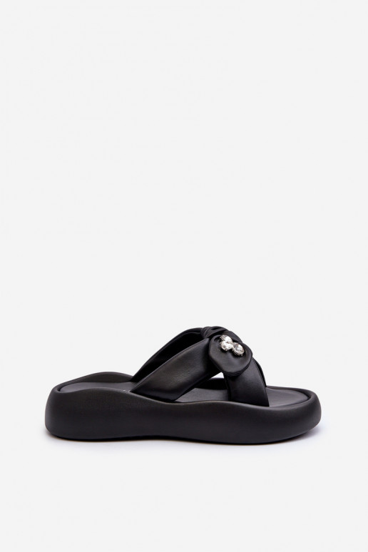 Odinės šlepetės Moteriškas su platforma juodos spalvos GOE NN2N4110