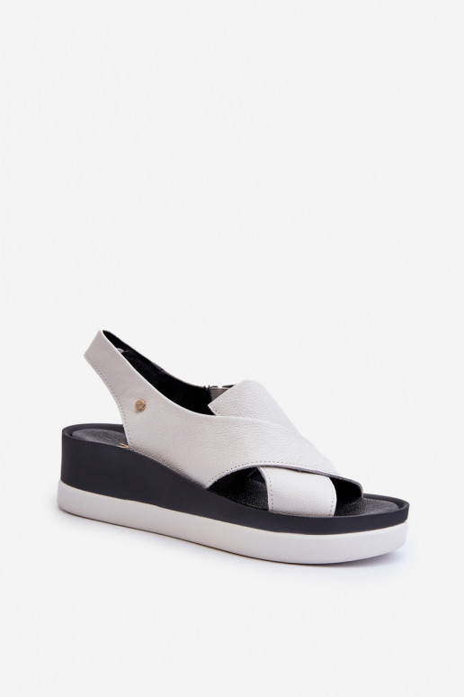 Zazoo 40256 Oda Platforminės basutės baltos spalvos Zazoo 40256 Oda Platforminės basutės baltos spalvos