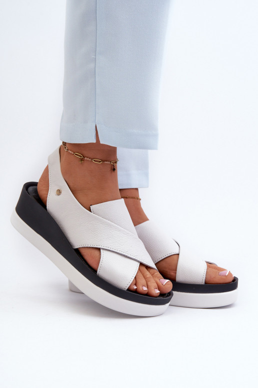 Zazoo 40256 Oda Platforminės basutės baltos spalvos Zazoo 40256 Oda Platforminės basutės baltos spalvos