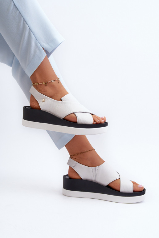 Zazoo 40256 Oda Platforminės basutės baltos spalvos Zazoo 40256 Oda Platforminės basutės baltos spalvos