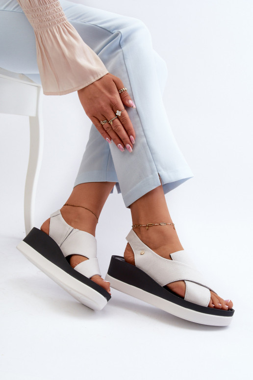 Zazoo 40256 Oda Platforminės basutės baltos spalvos Zazoo 40256 Oda Platforminės basutės baltos spalvos