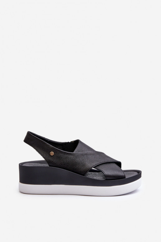 Zazoo 40256 Oda Platforminės basutės juodos spalvos Zazoo 40256 Oda Platforminės basutės juodos spalvos