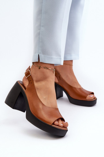 Zazoo 40376 Moteriškos basutės Ant masyvių kulnų rudos spalvos