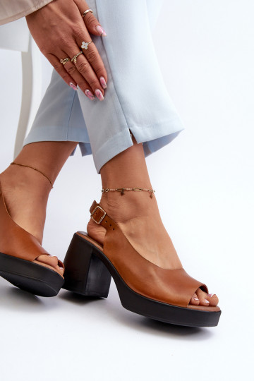 Zazoo 40376 Moteriškos basutės Ant masyvių kulnų rudos spalvos 2