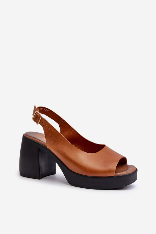 Zazoo 40376 Moteriškos basutės Ant masyvių kulnų rudos spalvos