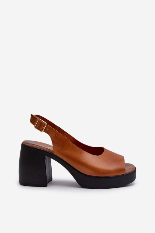 Zazoo 40376 Moteriškos basutės Ant masyvių kulnų rudos spalvos