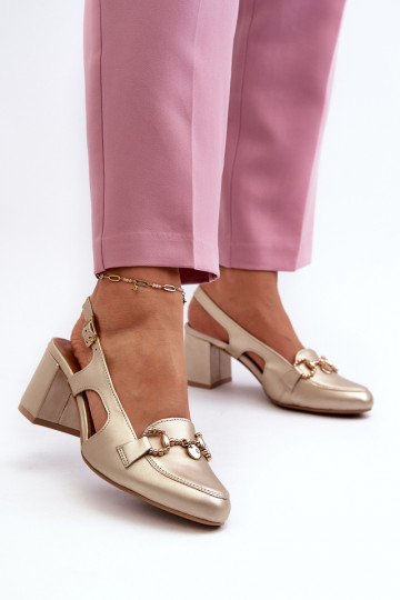 Moteriškos basutės su kulniukais Tai turiciejka 06419-25 aukso spalvos