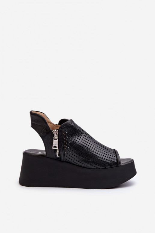 Zazoo 1792 Oda Ažūrinės platforminės basutės juodos spalvos