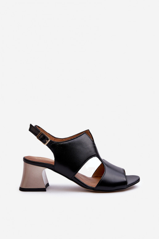 Moteriškos basutės Oda su kulniukais Tai turiciejka 06566-01 juodos spalvos Moteriškos basutės Oda su kulniukais Tai turiciejka 06566-01 juodos spalvos