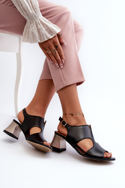 Moteriškos basutės Oda su kulniukais Tai turiciejka 06566-01 juodos spalvos Moteriškos basutės Oda su kulniukais Tai turiciejka 06566-01 juodos spalvos