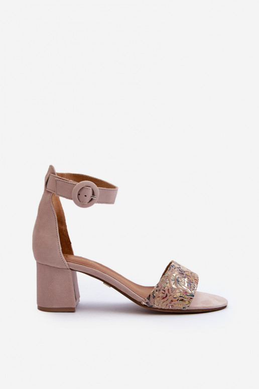 Elegantiški zomšiniai aukštakulniai Tai turiciejka 04141-49 smėlio spalvos Elegantiški zomšiniai aukštakulniai Tai turiciejka 04141-49 smėlio spalvos