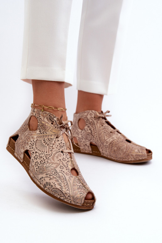 Raštuotas Oda Aulinukai Tai turiciejka 03426-02 smėlio spalvos Raštuotas Oda Aulinukai Tai turiciejka 03426-02 smėlio spalvos