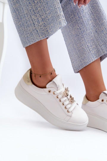 Oda Sneakers modelio batai Moteriškas su platformasuPrzypinkami D&A SN67 baltos spalvos 2
