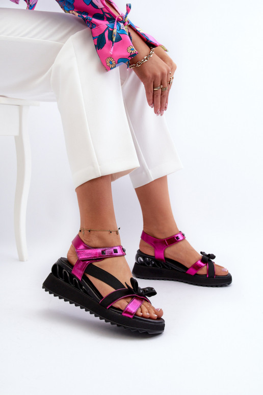 Moteriškos basutės su kaspinais D&A CR956 rožinės spalvos Moteriškos basutės su kaspinais D&A CR956 rožinės spalvos