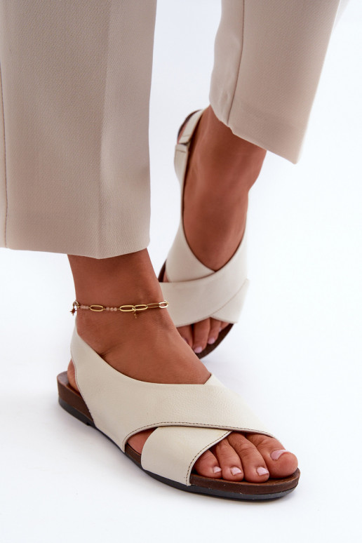 Zazoo 40407 basutės Oda Moteriškas dramblio kaulo spalvos Zazoo 40407 basutės Oda Moteriškas dramblio kaulo spalvos