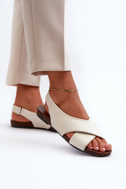 Zazoo 40407 basutės Oda Moteriškas dramblio kaulo spalvos Zazoo 40407 basutės Oda Moteriškas dramblio kaulo spalvos