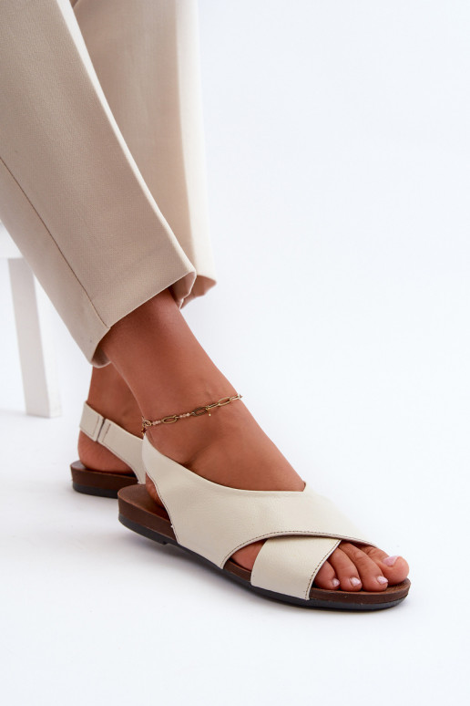 Zazoo 40407 basutės Oda Moteriškas dramblio kaulo spalvos Zazoo 40407 basutės Oda Moteriškas dramblio kaulo spalvos