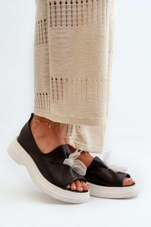 Zazoo 2939 Moteriškos basutės Moteriškas su kaspinais juodos spalvos