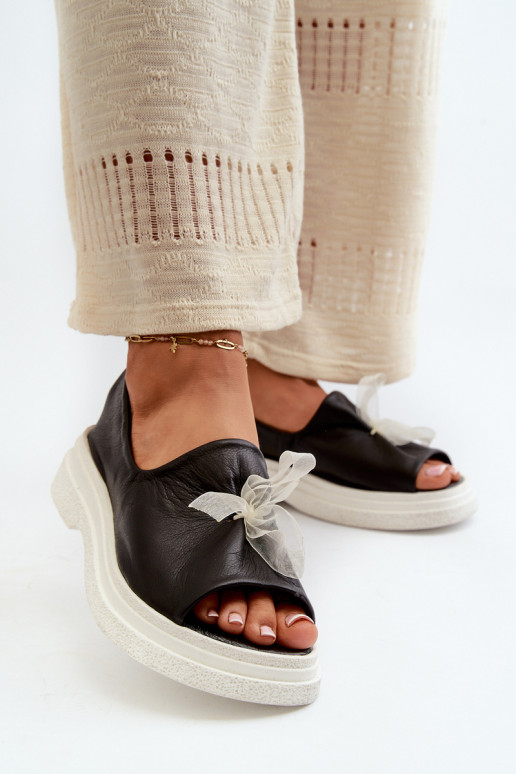 Zazoo 2939 Moteriškos basutės Moteriškas su kaspinais juodos spalvos